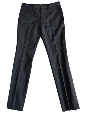 Burberry Mens Sz 52 Uniform Black Wool-Blend Tuxedo Pants With Satin Side Stripe